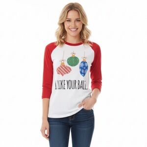 21 Threads I like your balls Christmas ornaments night shirt size small